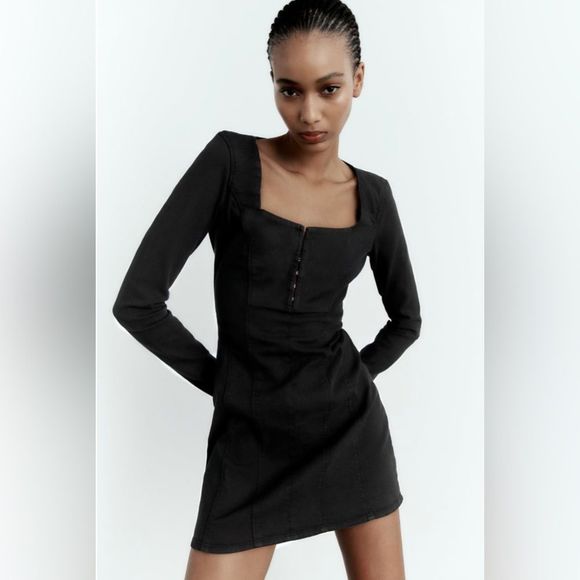 NWT ZARA DENIM DRESS - Picture 2 of 9